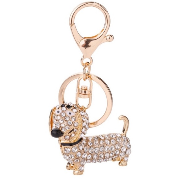 Crystal Dog Dachshund Keychain - Picture 3 of 7